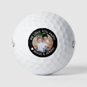 Balles De Golf Photo personnalisée Nous vous aimons Papa Fête des (Devant)