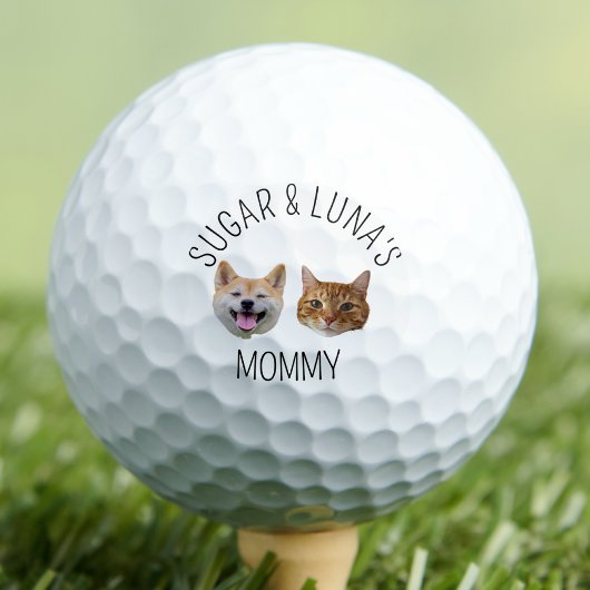 Balles De Golf Photo visage chat chien personnalisé, cadeau migno
