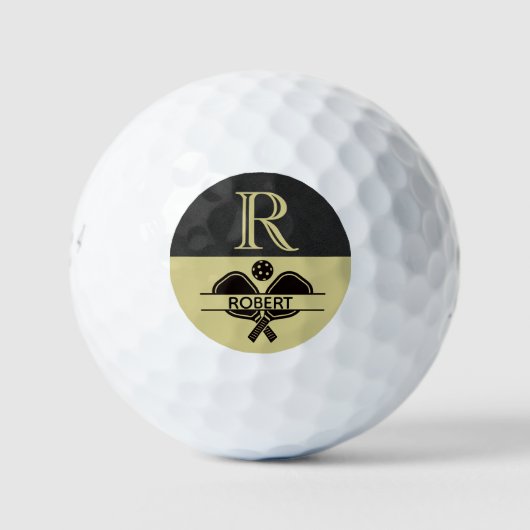 Balles De Golf Pickleball Guy Golfer Monogramme Nom initial (Devant)