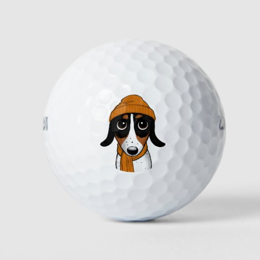 Balles De Golf Piebald Dachshund mignon Hipster Chien (Devant)