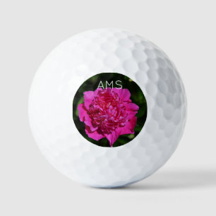 Balles De Golf Pierres roses Fleurs de Jardin Initiales personnel