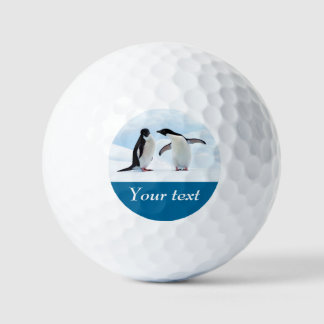 Balles De Golf Pingouin Antarctique sur glace texte personnalisé