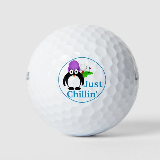 Balles De Golf Pingouin Casquette Violet, juste Chillin' (Devant)