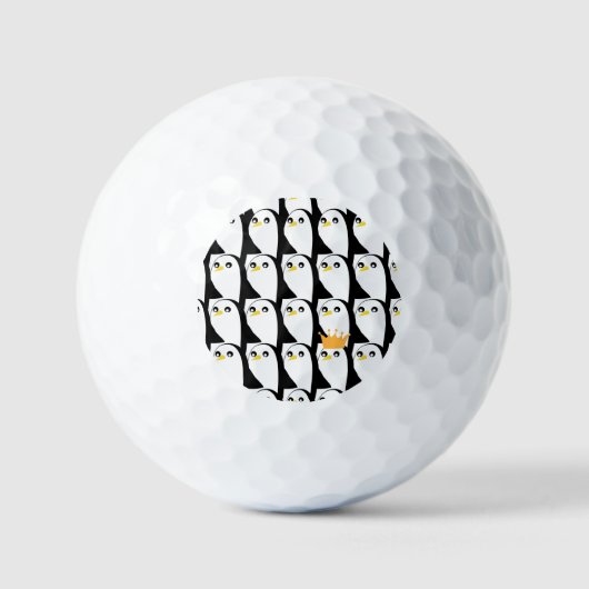 Balles De Golf Pingouin comique : noir blanc Vintage (Recto)