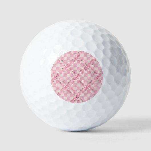 Balles De Golf PINK CHECK QUILT Golf Balls (Recto)