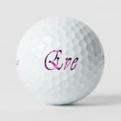 Balles De Golf Pink Floral Eve Name, (Recto)