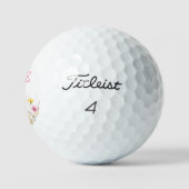 Balles De Golf Pink Floral Monogrammed (Logo)