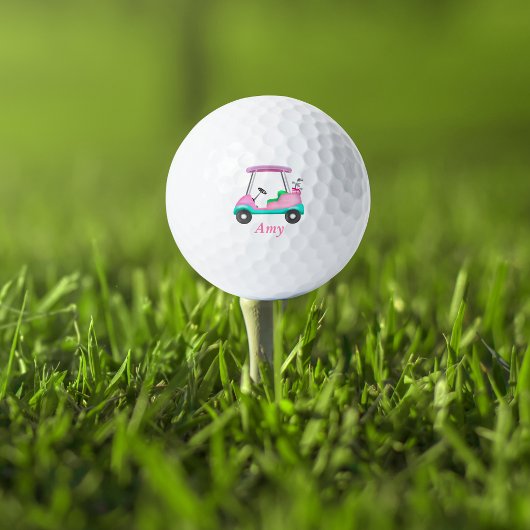Balles De Golf Pink Leather Elegant Golf Nom du panier
