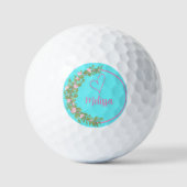 Balles De Golf Pink Modern Script Girly Monogram Name (Recto)