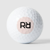 Balles De Golf Pink Monogram Chic Luxe Moderne (Recto)