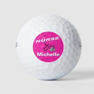 Balles De Golf PINK Nom personnalisable Nurse