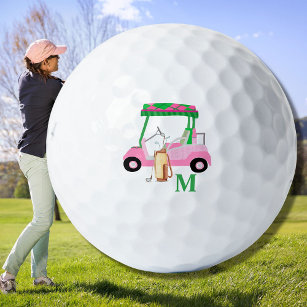 Balles De Golf Pink Personnalisé Golf Club de Panier Monogramme