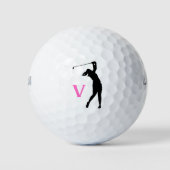 Balles De Golf Pink Personnalisé Monogramme Boules de golf (Devant)