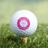 Balles De Golf Pink Zig Zag Christian Cross Personnalisé (T-shirt Insitu)