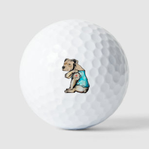 Balles De Golf Pitbull Chien I Love Papa Tattoo drôle Famille