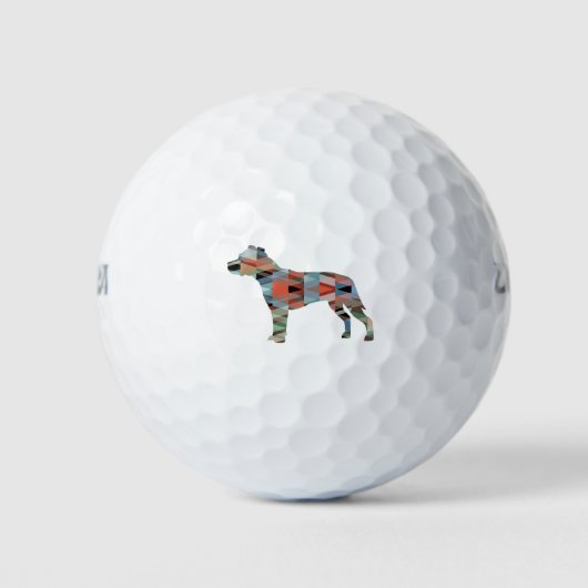 Balles De Golf Pitbull race Chien Silhouette géométrique Plaid (Devant)