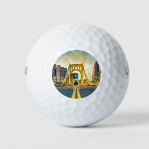 Balles De Golf Pittsburgh Steel City Skyline 412