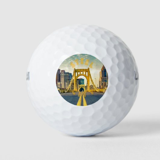 Balles De Golf Pittsburgh Steel City Skyline 412 (Devant)