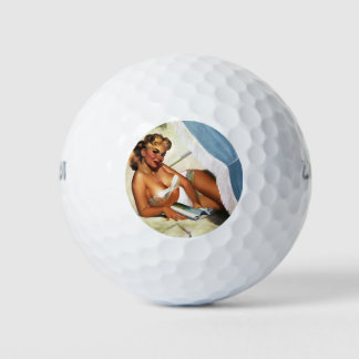 Balles De Golf Plage Beauté Pin Up Girl Golf Balls