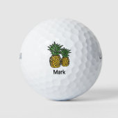 Balles De Golf Plage Thème Ananas avec nom Golf Balls (Devant)