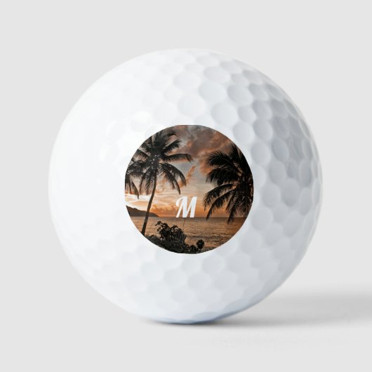 Balles De Golf Plage tropicale Sunset Palms Nature (Recto)
