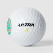 Balles De Golf Plaid en été Turquoise rose jaune blanc (Logo)