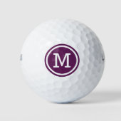 Balles De Golf Plum violet monogramme Boules de golf personnalisé (Devant)