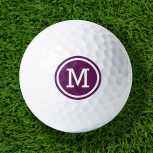 Balles De Golf Plum violet monogramme Boules de golf personnalisé
