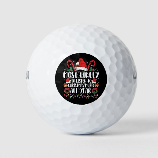 Balles De Golf Plus susceptible d'écouter Noël toute l'année Xmas (Devant)