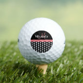 Balles De Golf Pointe Polka Rose Noir (T-shirt Insitu)