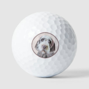 Balles De Golf Pointing à poils durs Peinture Griffon - Art Chien