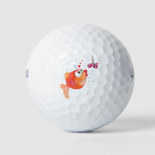 Balles De Golf Poisson amusant et vers amour Romantique Balls de