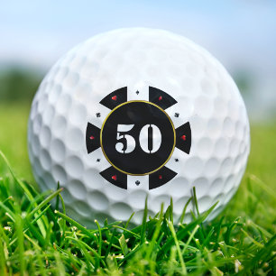 Balles De Golf Poker Chip 50e fête d'anniversaire
