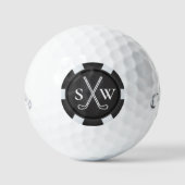 Balles De Golf Poker Chip Golf Thème Monogramme Golf Balls (Recto)