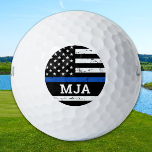 Balles De Golf Police Agent Personnalisé Monogramme mince Ligne b