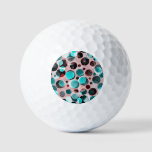 Balles De Golf Polka point aquarelle, motif abstrait.