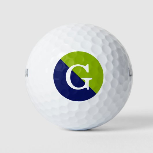 Balles De Golf Pomme Green Navy Blue 2 tonique Diogramme initial (Devant)