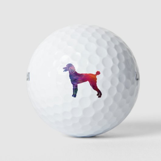 Balles De Golf Poodle Geo Silhouette violet (Devant)