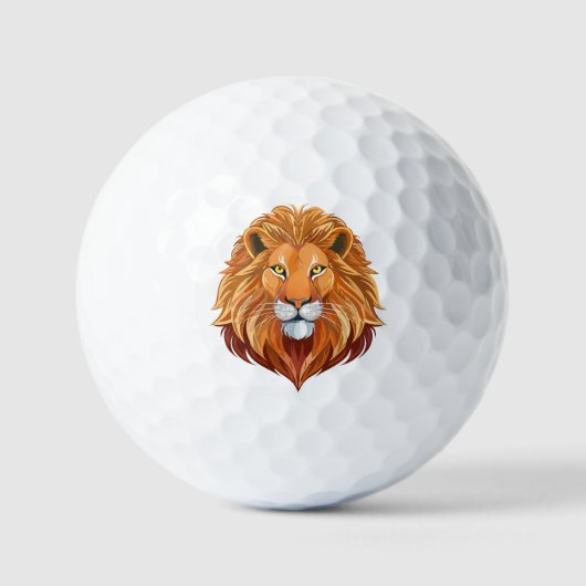 Balles De Golf Portrait lion head front view (Recto)