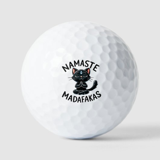 Balles De Golf Pose de Yoga de chat - Namaste Madafakas (Recto)