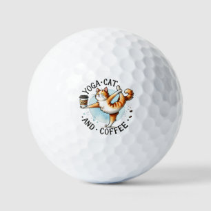 Balles De Golf Pose de Yoga de chat - Yoga Chat et Café