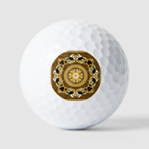 Balles De Golf Poster de animal Golden Scrolls soie