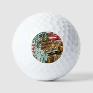 Balles De Golf Poster de voyage new-yorkais vintage.