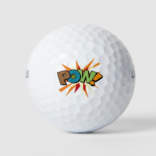Balles De Golf POW Moderne Fun Retro Comic Book (Devant)