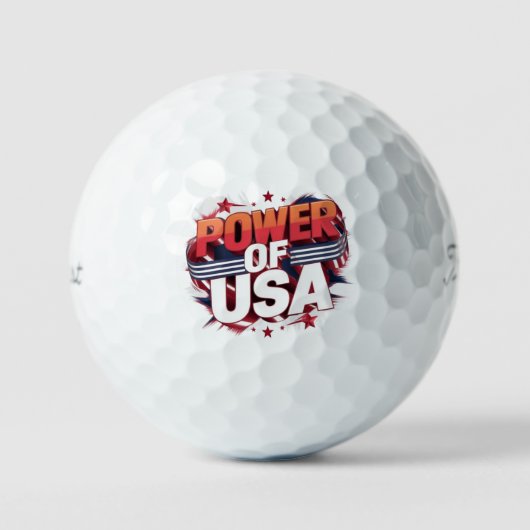Balles De Golf "Power of USA" Patriotic Golf Balls" (Recto)