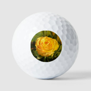 Balles De Golf Prenez le temps de sentir la rose jaune