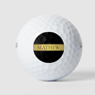 Balles De Golf Présentation sophistiquée Faux or et noir