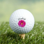 Balles De Golf Pretty pink daisy flower custom name womens (T-shirt Insitu)