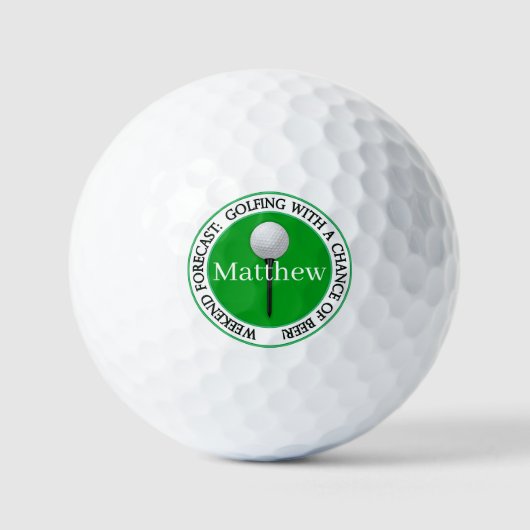 Balles De Golf Prévisions de week-end drôles ballons de golf (Recto)