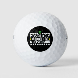Balles De Golf Probablement De Danse Comme Un St patrick Leprecha